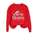 thumbnail image 4 of HOMBOM Sweatshirts for Women Festive Crewneck Merry Red Graphic Xmas Fall Ladies Sweatshirt Christmas, 4 of 5