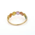 thumbnail image 6 of VR Jewels 18K Solid Yellow Gold Multi Sapphire Half Eternity Band- Handmade Minimalist Colorful Gemstone Ring For Her, 6 of 6