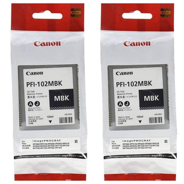 Tanque de tinta Canon PFI-102MBK, pigmento negro mate, 130 ml