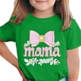 thumbnail image 2 of SGFCWSX Girls T-Shirts Kids Mothers Day Casual Short Sleeve Print Graphic Tops Green Size 3-4 Years, 2 of 6