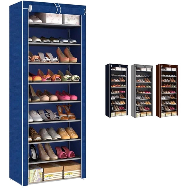 Zapatera De 9 Niveles Closet Plegable para Calzado Y Prendas De Vestir Estante Organizador Ajustable Armario Multiusos Mueble Rack Apilable Recamara