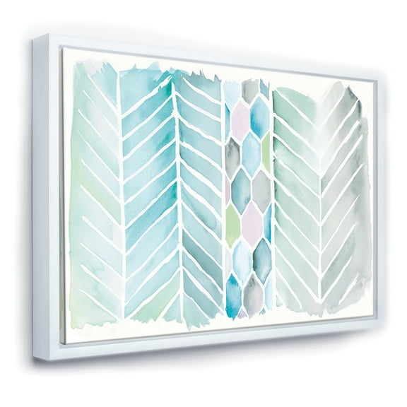 Designart ' Watercolor Geometric Swatch Element IV ' MidCentury Modern Framed Canvas