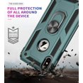 thumbnail image 6 of Phone Case for iPhone Xs Max,[ Military Grade ] Shock-Absorption Bumper Cover iPhone Xs Max Anti-Scratch Case with Ring Car Mount Kickstand for iPhone Xs Max - Teal, 6 of 12