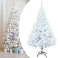 thumbnail image 4 of 4ft/5ft/6ft Snow Flocked Christmas Tree, Pine Branches Bushy Pine Holiday Decoration, Artificial Christmas Tree With Blue LED Lights, 4 of 7