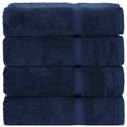 thumbnail image 1 of Toallas Chakir Turkish Linens 100% algodón, 4 piezas, baño, azul marino, 1 of 6