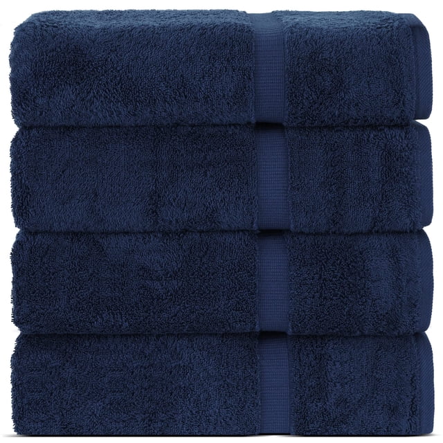 Toallas Chakir Turkish Linens 100% algodón, 4 piezas, baño, azul marino