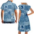 thumbnail image 5 of Garronmavis Blue Octopus Couple Matching Outfit Husban and Wife Clothing A-Line Womens Short Sleeve Dress Hawaiian Dresses Size S and Mens Button Up Summer Shirt, 5 of 7