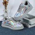thumbnail image 2 of SACFOF Women's Fashion Star Sneaker Glitter Sparkly Fashion Shiny Casual Bling Sequin Concert Shoes Canvas Low Top Lace Up Comfortable Cushioned Walking for Street Wedding Party Night Club, 2 of 6