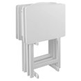 thumbnail image 2 of Casual Home Wooden Folding Tray Table w/ Storage Stand, 4 Piece Set, White, 2 of 9