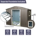thumbnail image 4 of HMYG 8ftx6ft Outdoor Metal Storage Shed with Window Grey, 4 of 11