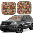 thumbnail image 6 of Kdxio Daisies Flowers Print 2-Piece Sun Shade Front Windshield - Foldable Car Front Window Sunshades for Most Sedans SUV Truck, 6 of 6