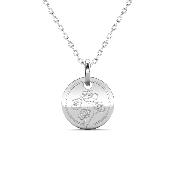 Cate & Chloe Floral 18k White Gold Plated January Birth Month Flower Pendant Necklace for Women