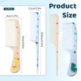 thumbnail image 4 of Cute Hair Comb Set, 4 Pcs Toddler Hair Brush Plastic Fine Tooth Rat Tail Combs Detangling Comb for Women Girls All Hairs Types Long Short Wet Dry Curly Straight (Yellow, Blue), 4 of 4