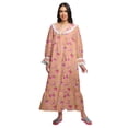 thumbnail image 1 of Moomaya Printed Nightdress For Ladies Cotton Ruffled Border Nursing Nightwear, 1 of 5