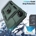 thumbnail image 4 of for iPhone XR Case with Camera Lens Cover, HD Screen Protector, 10 FT Military Grade Drop Protection, Magnetic Ring Holder Kickstand Protective Phone Case, Pine Green, 4 of 12