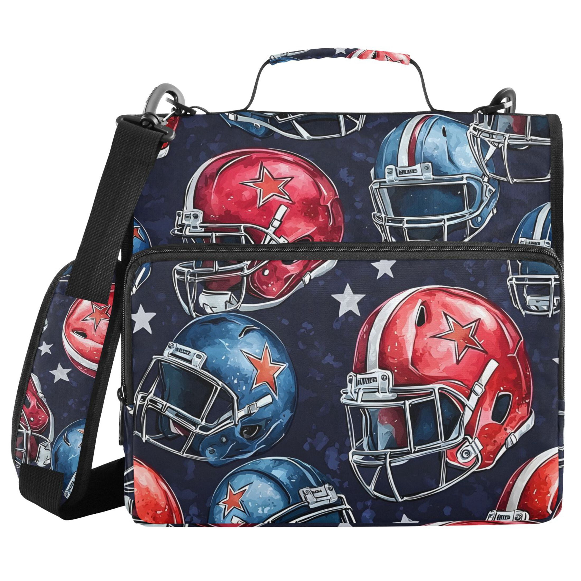 ALAZA Zipper Binder Football Helmet 3 Ring Trapper Keeper File Folder Organizer Bag