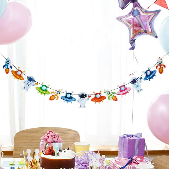 GOOHOCHY Assorted Color Space Theme Party Supplies Decorative Line Made of Paper for Birthday Decor