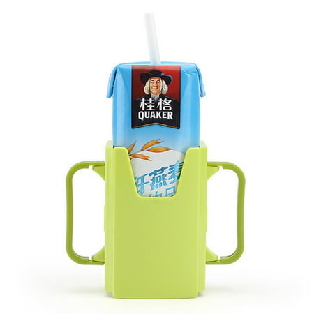 AkoaDa New Portable Baby Milk Carton Cup Holder Infant Toddler Milk Carton Adjustable Anti-sprinkler Drinking