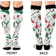 thumbnail image 2 of FREEAMG Christmas Decoration Compression Socks for Men & Women Running Stockings Knee High Socks for Gardening Running Cycling Travel and Climbing, 1 Pair, 2 of 7