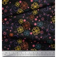 thumbnail image 2 of Soimoi Black Cotton Voile Fabric Floral & Scroll Abstract Decor Fabric Printed Yard 42 Inch Wide, 2 of 3