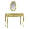 thumbnail image 3 of Luxury Makeup Vanity Desk with Oval Mirror, 3-Drawer Dressing Table for Jewelry Storage, Elegant Console Table for Entryway, Living Room & Bedroom, Stylish Home Decor,Gold, 3 of 10