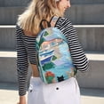 thumbnail image 5 of Fotbe Coastal Cat By The Window Mochila de Lona con Estampado, Mochila Duradera, Mochila Versátil de Alta Calidad, Mochila Compacta Vintage-Small, 5 of 5