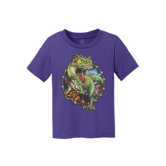 Camiseta de algodón de Tyrannosaurus Rex Kids - Púrpura - Grande Gravity Trading Cima