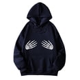 thumbnail image 2 of Funny Halloween Skeleton Hoodies for Women Casual Oversized Hooded Sweatshirt with Pockets Pullover Tops, 2 of 4