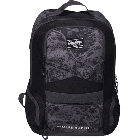 Rawlings Gamer Series Baseball Backpack | Bat & Gear Bag | Black