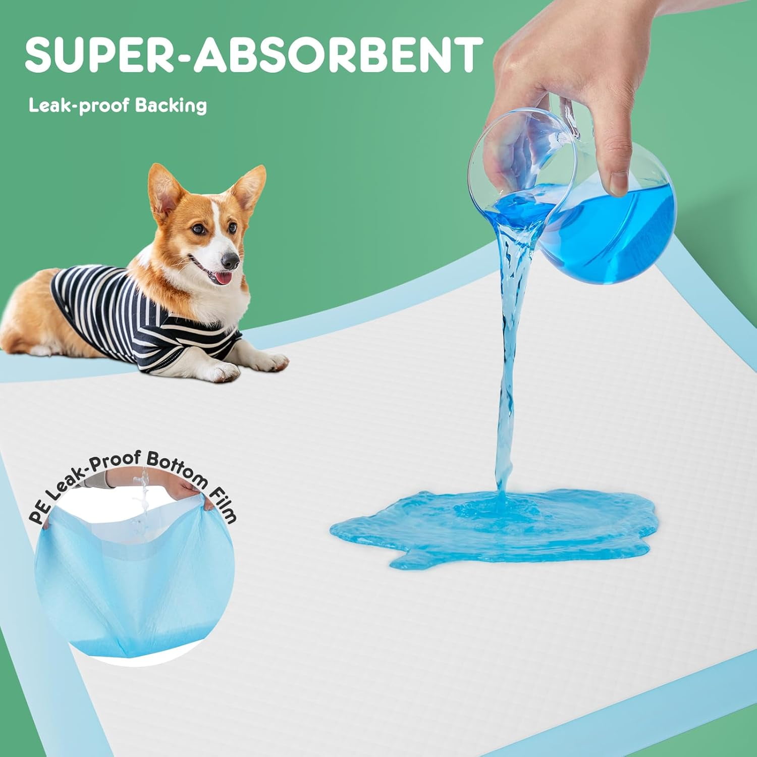 100 Count Puppy Pads for Dogs, 22" x 22" Potty Puppy Training Pad, Dog Cat Pee Pads, Super Absorbency Disposable Pet Leakproof Quick Drying Pad