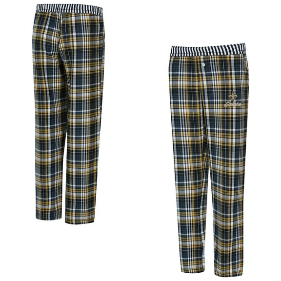 Women's Concepts Sport Black New Orleans Saints Laney Plaid Tri-Blend Pants