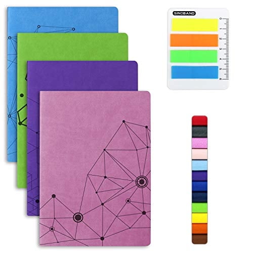 XIDUOBAO Tamaño A5 Paquete de 4 Libretas para Diario, Juego de Cuadernos de Tema Colorido KEVXT KEVXT