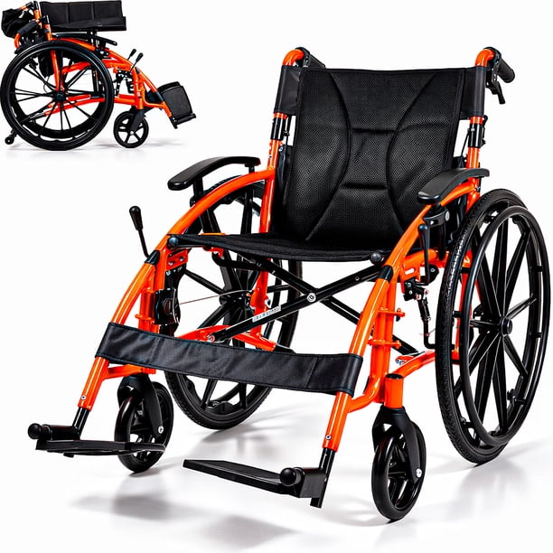 Silla Ruedas Deportiva Ligera Aluminio Plegable + Rueditas
