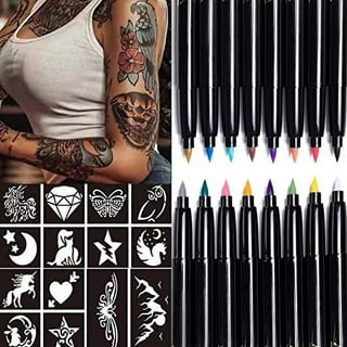 Buy Temporary Tattoo Body Markers for Skin with 10 Tattoo Pen and 4 Tattoo  Stencils Tattoo Kit Tattoo Markers for Teen Girls Boys Adult Kids Fancy  Dress Christmas Gifts Online at desertcartINDIA
