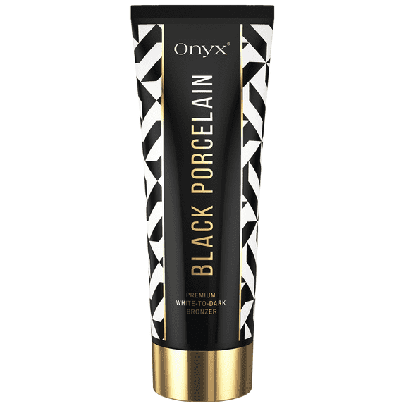 Onyx Black Porcelain Tanning Lotion – Bronzing Effect with Gradual Darkening, No-Stains, No-Streaks Formula for Tanning Beds