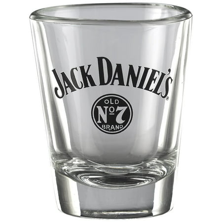 Jack Daniel's Licensed Barware Swing Bug Shot Glass, Clear glass shot with black fired Jack Daniel's logo By Jack Daniels Licensed Barware From