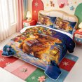 thumbnail image 3 of Manfei Cute Highland Cow Quilt King,Christmas Winter Festive King Coverlet Set,3pcs,1 Bedspread and 2 Pillowcases, 3 of 7
