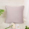 thumbnail image 3 of Unique Bargains Velvet Pillow Cover with Pompoms for Sofa 1PCS Pale Pink 20x20Inch, 3 of 8