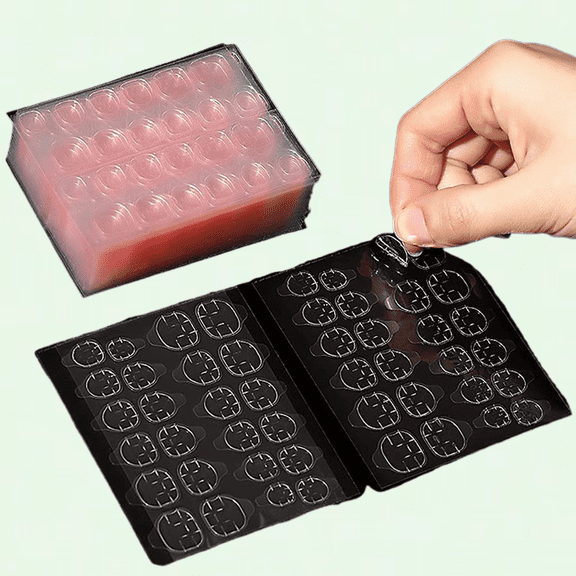 20 Waterproof Breathable Jelly Nail Stickers for Artificial Nails, Reusable Self-Adhesive Press On Tabs with Viscous Texture