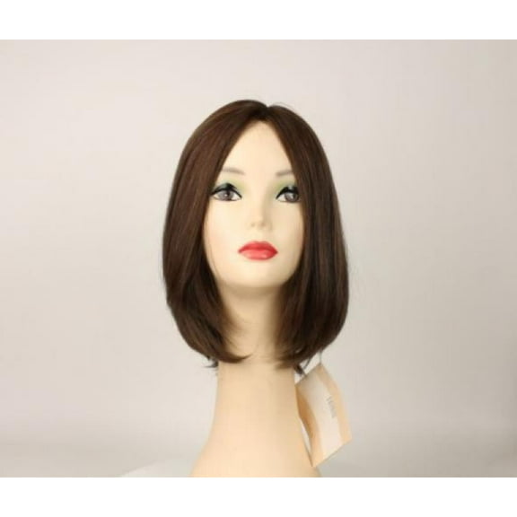 European Human Hair Freeda Wig Liberty Brown With Reddish Highlights Skin Top Size S