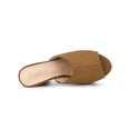 thumbnail image 4 of BLISSFUL STEP Chaussures pour Femmes Sandales à Plateforme Épaisse à Bout Ouvert à Talon Bloc Brun 8,5, 4 of 7