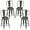 Gun Metal, variant on Furnibear Bar Stools Set of 4 Stackable Metal Counter Height Barstools with Removable Backrests and Footrests, Gun Metal