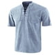 thumbnail image 2 of Playeras Elvqul para Hombre Playa Manga Corta Liso Azul Claro Algodón con Solapa, 2 of 3