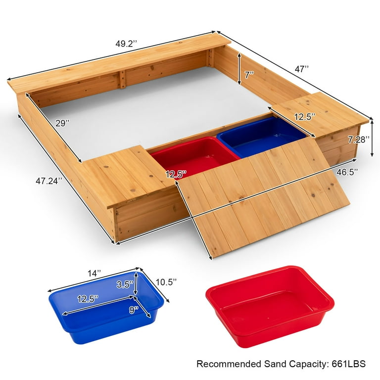 Costway Solid Crafted Sandbox for Ideal Gift Cedar Wood