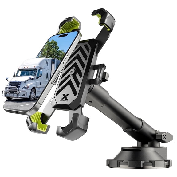 Bracketron HD X-Lock Extend Car Phone Mount with 12 Inch Extendable Arm, 4-Point Grip, Strong Suction Base, 360 Degree Rotation, Dashboard and Windshield Mount for Smartphones