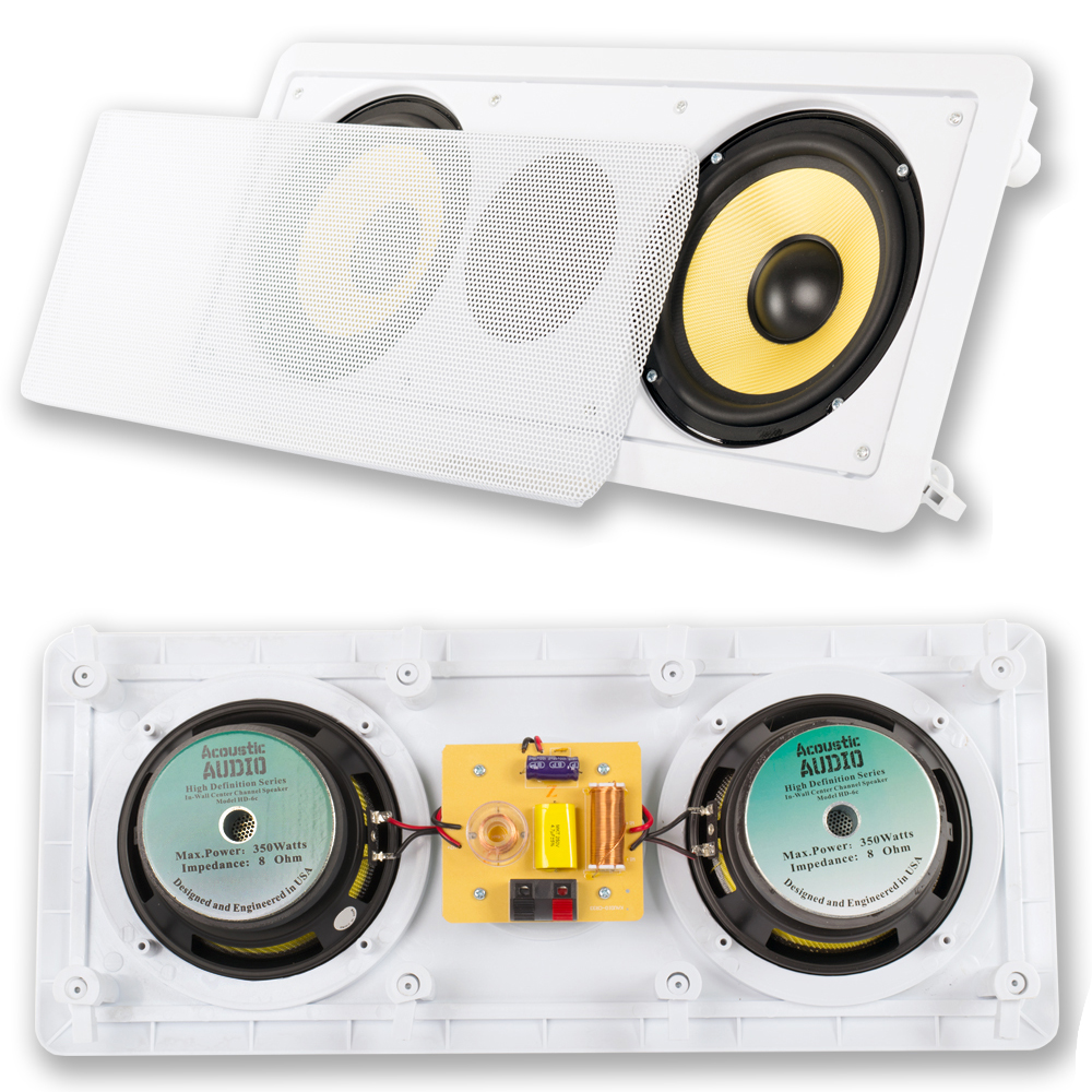 Acoustic Audio HD-515 Flush Mount 5.1 Speaker System In Wall Ceiling and Sub Set - image 4 of 5