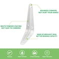 thumbnail image 4 of Joroamp 20 Pack Shelf Brackets 3 x 4 Inch, White Metal Heavy Duty L Adjustable Floating Shelves Bracket, Closet Pipe Decorative Shelf Angle Bracket for Wall Wood with Screws, 4 of 8
