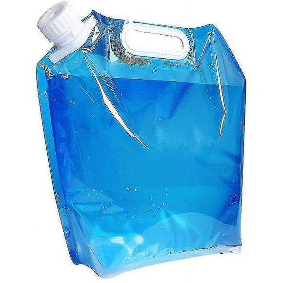 2 Pcs 10l Water Bags Folding Water Reservoir Bucket Shopping Bag For Hiking Car Travel Outdoor Camping Bbq - Blue