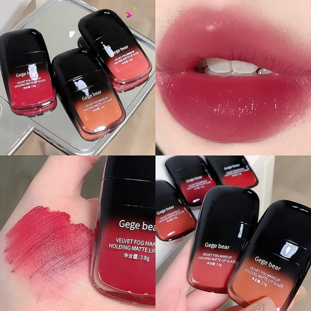Liquid Lipstick Nourishing Lip Gloss Waterproof Lasting High Pigment Matte Lip Tint Velvet Black Tube Lip Glaze Makeup Cosmetics02 He Qiyong unisex