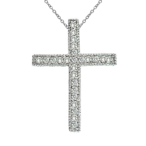 Thejewelrymaster 14k White Gold Large Scroll 25 Ct Diamond Cross Pendant Com - Large Diamond Cross Pendant Thejewelrymaster 14k White Gold Large Scroll 25 Ct Diamond Cross Pendant Com - Large Diamond Cross Pendant